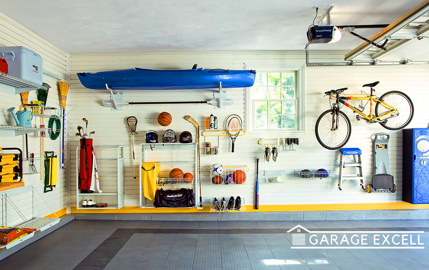 Slatboard garage wall storage