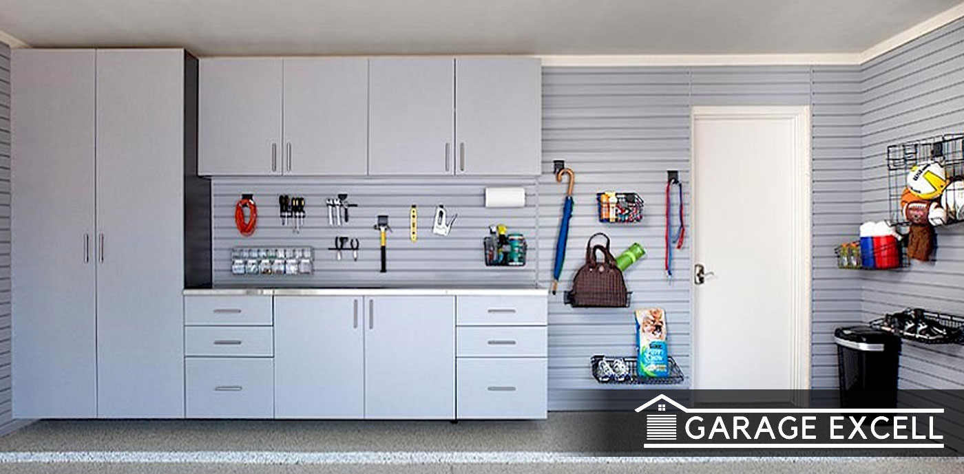 Slatboard garage wall storage